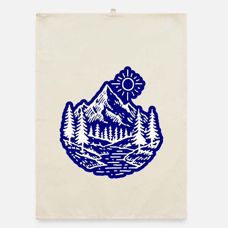 Mountains Valley Landscape Forest Organic dish towel