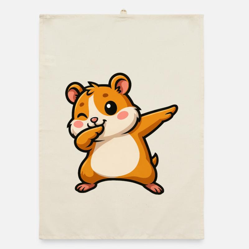 Dessin animé mignon cochon d’Inde hamster Torchon bio