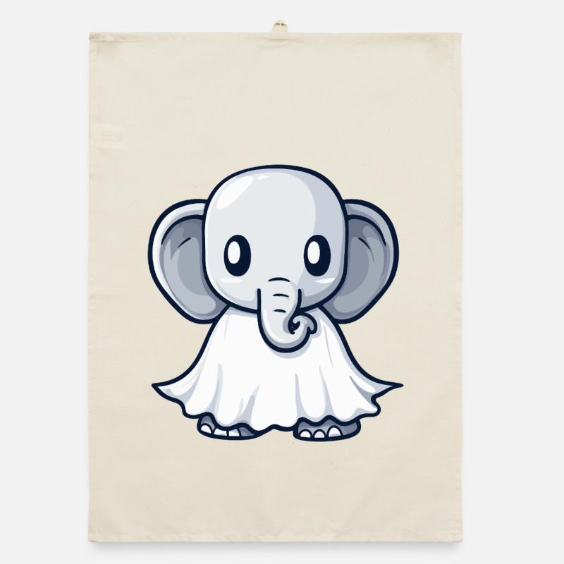 Elefant Halloween Geist Organic Geschirrtuch