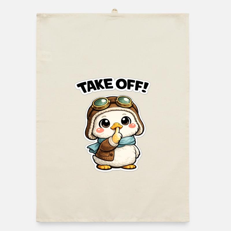 Take Off Penguin Pilot Organic dish towel