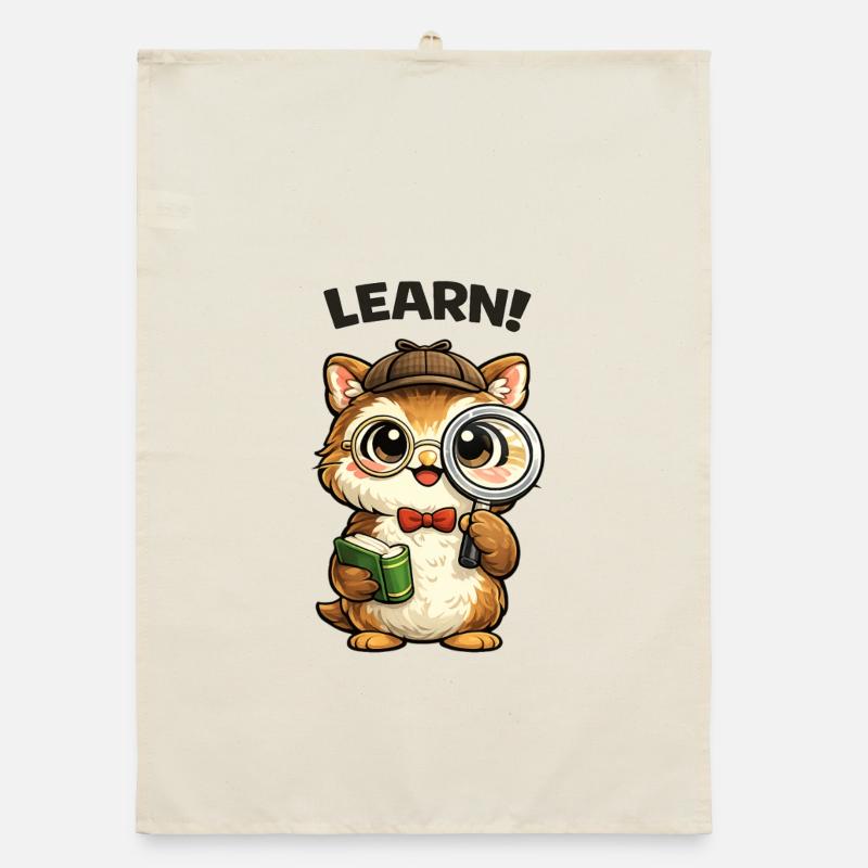Learning Kitten Detective Organic dish towel