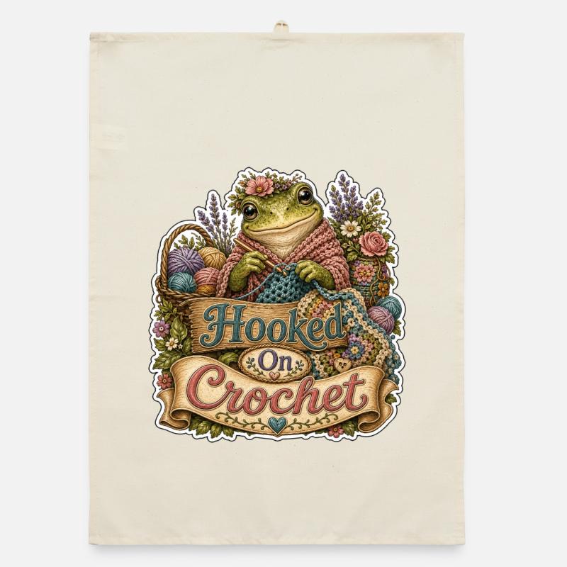 Hooked On Crochet Frog Organic dish towel