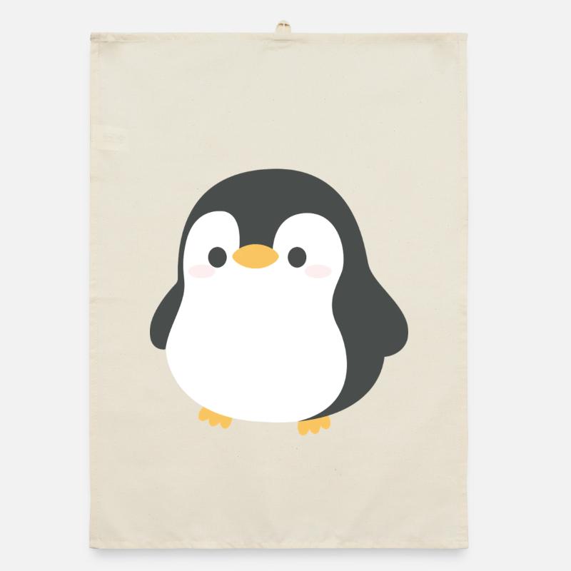 Chibi-Pinguin-Silhouette Organic Geschirrtuch