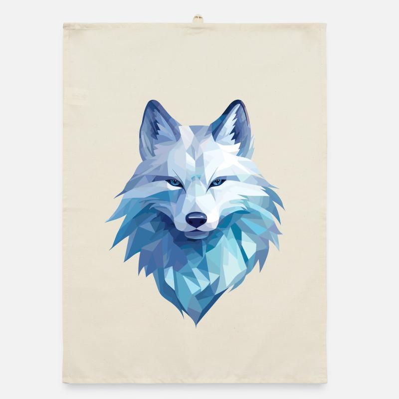 Polarfuchs im Polygon Stil Organic Geschirrtuch