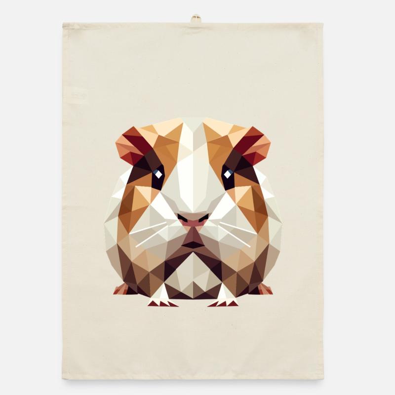 mignon cochon d’Inde dans le style low poly Torchon bio