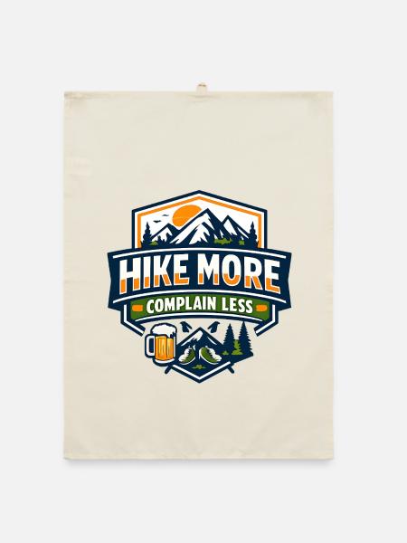 Hike More Complain Less Mountain Tee - Organic Geschirrtuch - Natur - Vorne