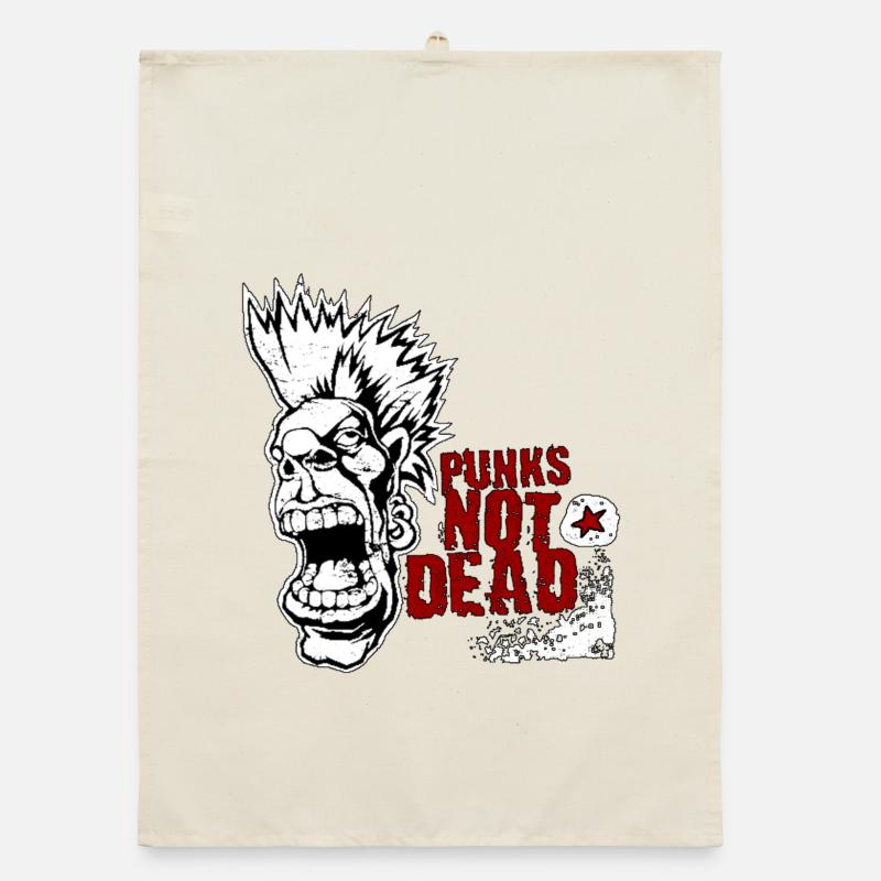 Punks not Dead - Organic Geschirrtuch - Natur