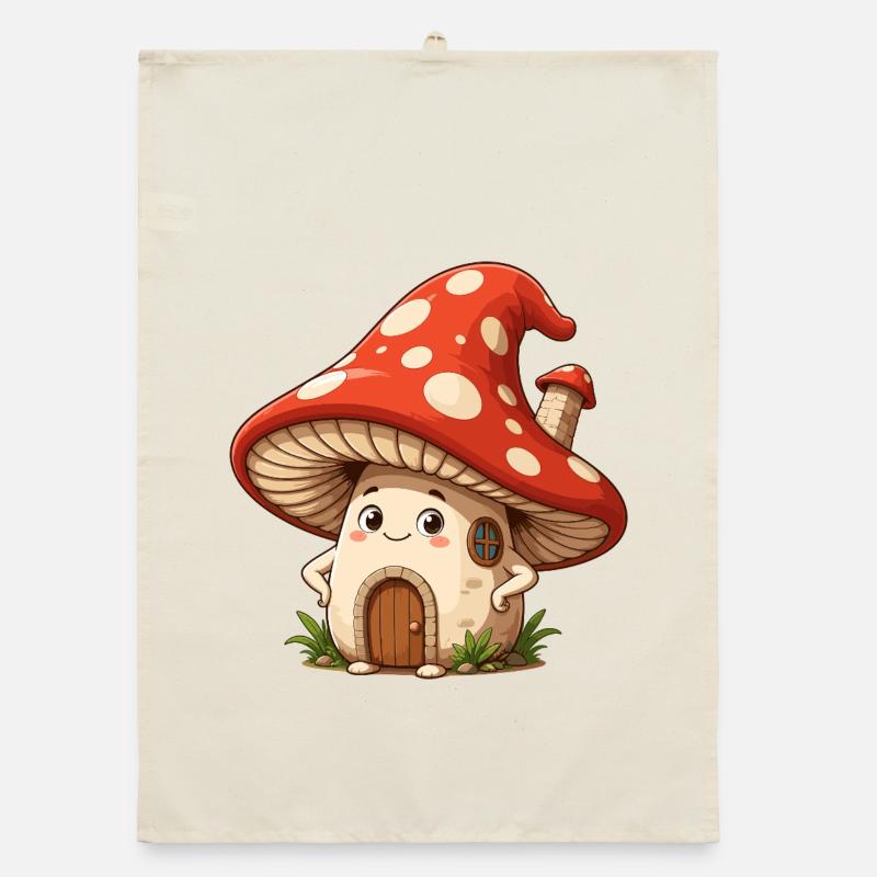 Conception des champignons Red Cap House Torchon bio