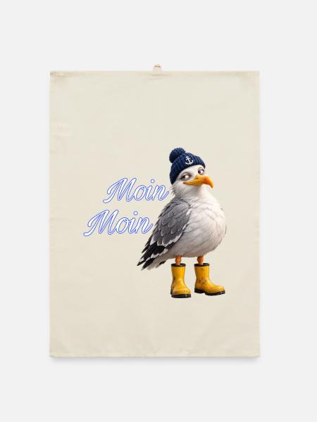 Moin Moin Möwe - Organic Geschirrtuch - Natur