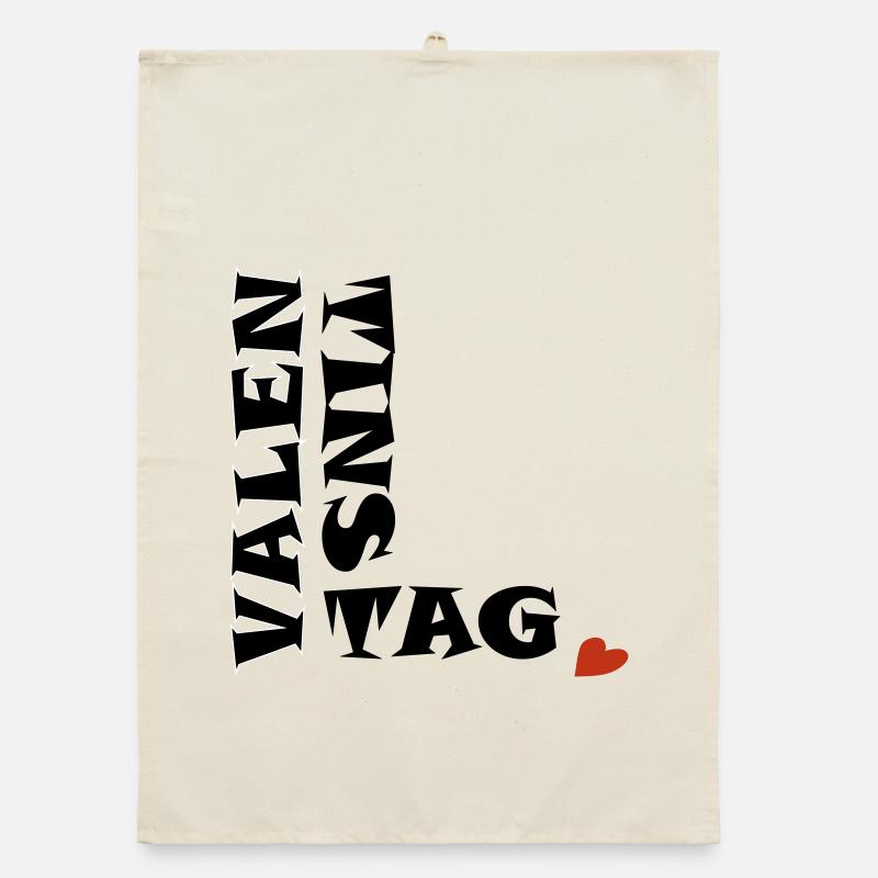 Valentinstag mit Herz Organic Geschirrtuch