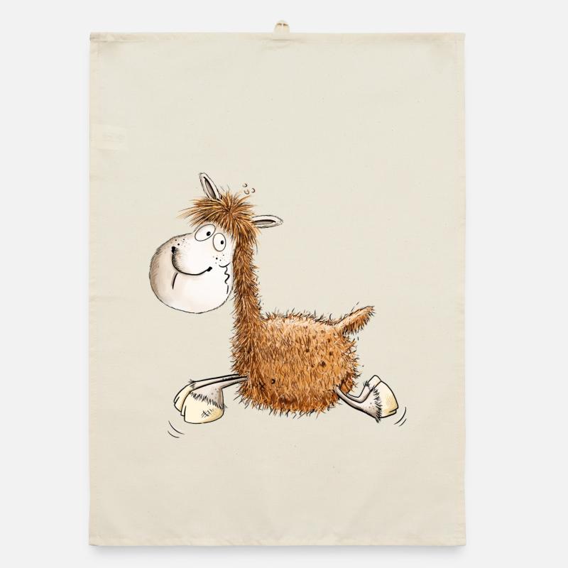 Funny llama for llama or alpaca friends Organic dish towel
