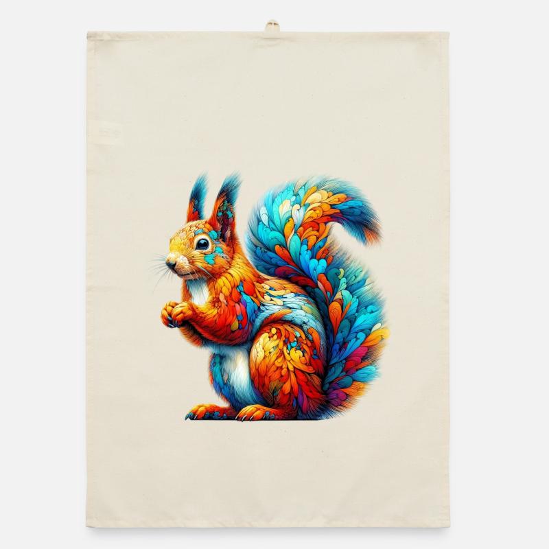 Eichhörnchen - Organic Geschirrtuch - Natur