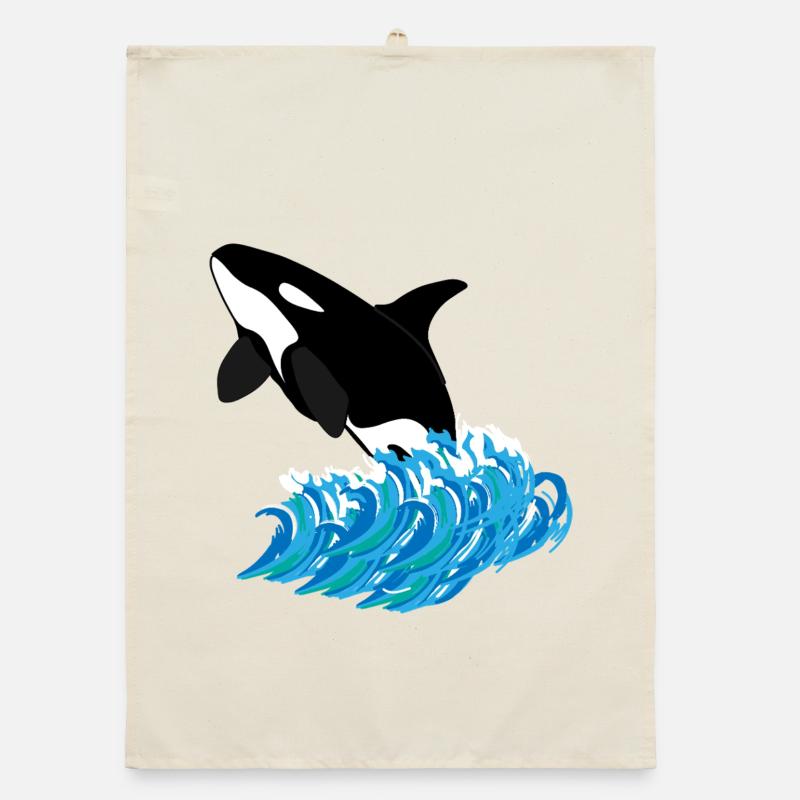 Orca Print Organic dish towel
