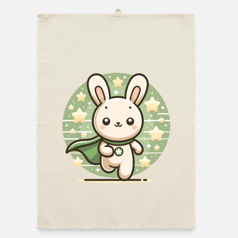 Cute Superhero Hero Bunny Bunny Rabbit Organic dish towel