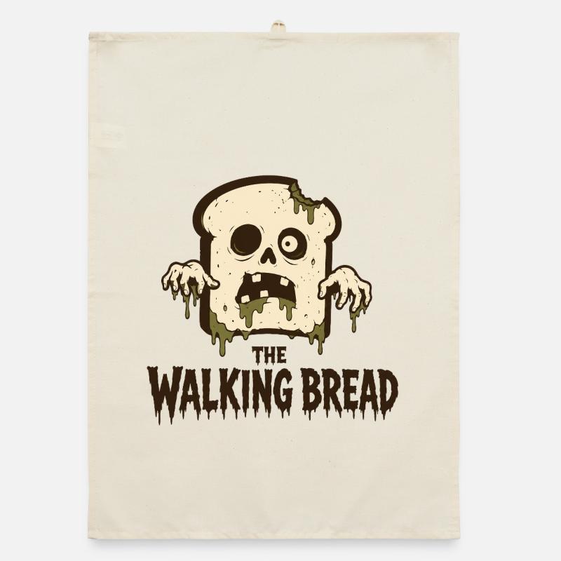 The Walking Bread Zombie Bread Motif Organic dish towel