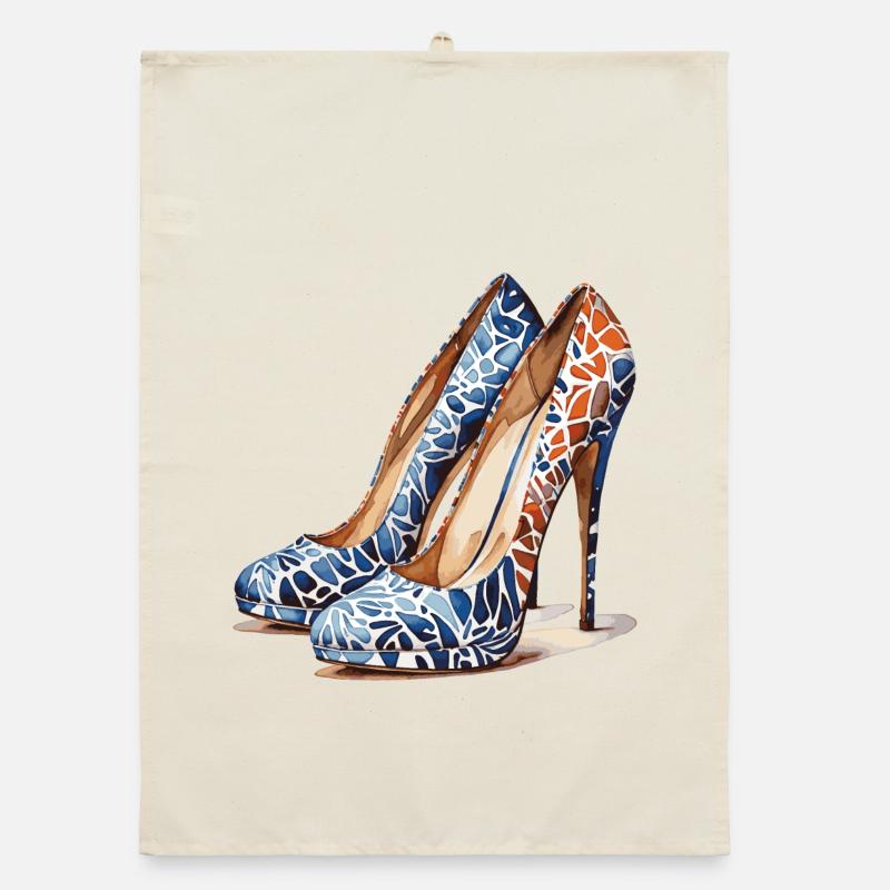 Talons hauts aquarelle : conception de chaussures colorées Torchon bio