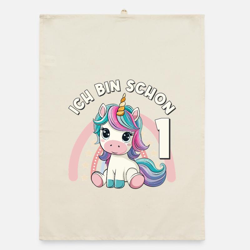 1er anniversaire Licorne Arc-en-ciel Mignon Mignon Torchon bio