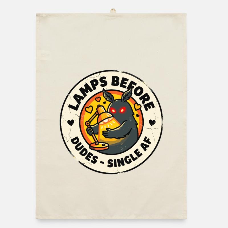Mothman Lamps Before Dudes Single AF Meme Organic Geschirrtuch