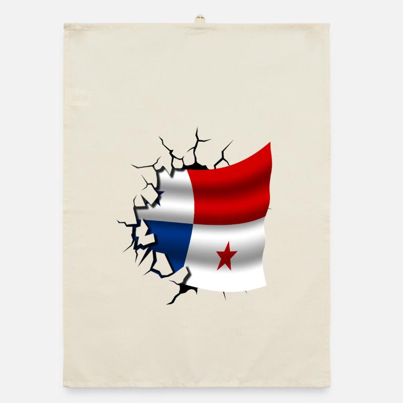 Drapeau du Panama - Panama - Drapeau Broken Design Torchon bio