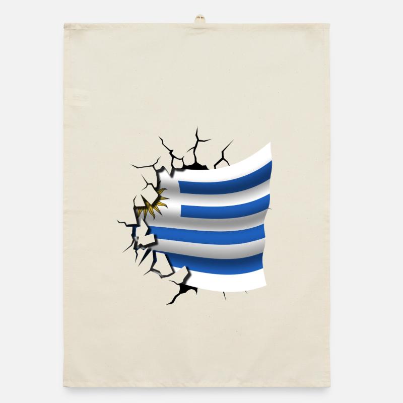 Drapeau de l’Uruguay - Uruguay - Drapeau Broken Design Torchon bio