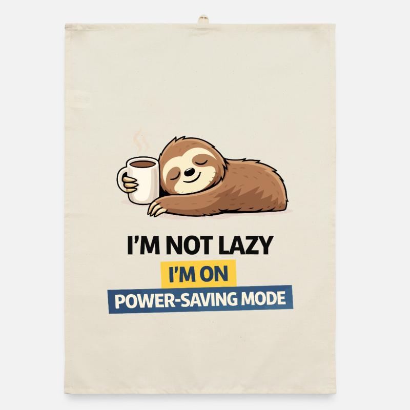 Sloth Power Saving Mode Tee Organic dish towel