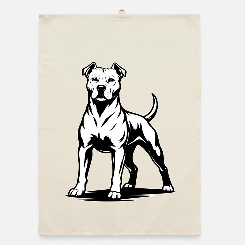 Pitbull in stolzer Pose Organic Geschirrtuch