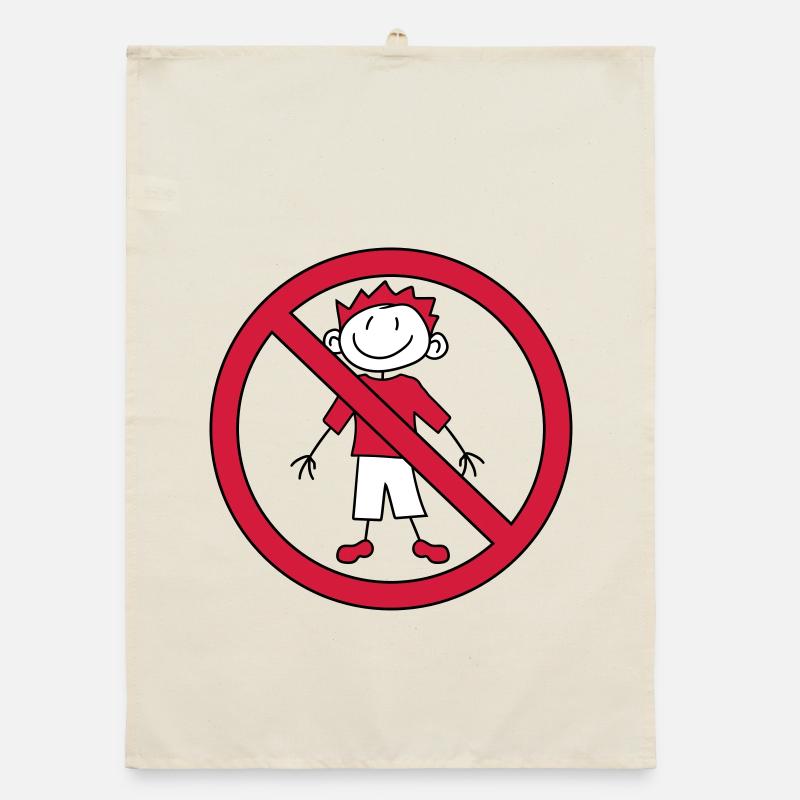 interdit panneau zone pas enfant peint gribouillis com - Torchon bio - nature