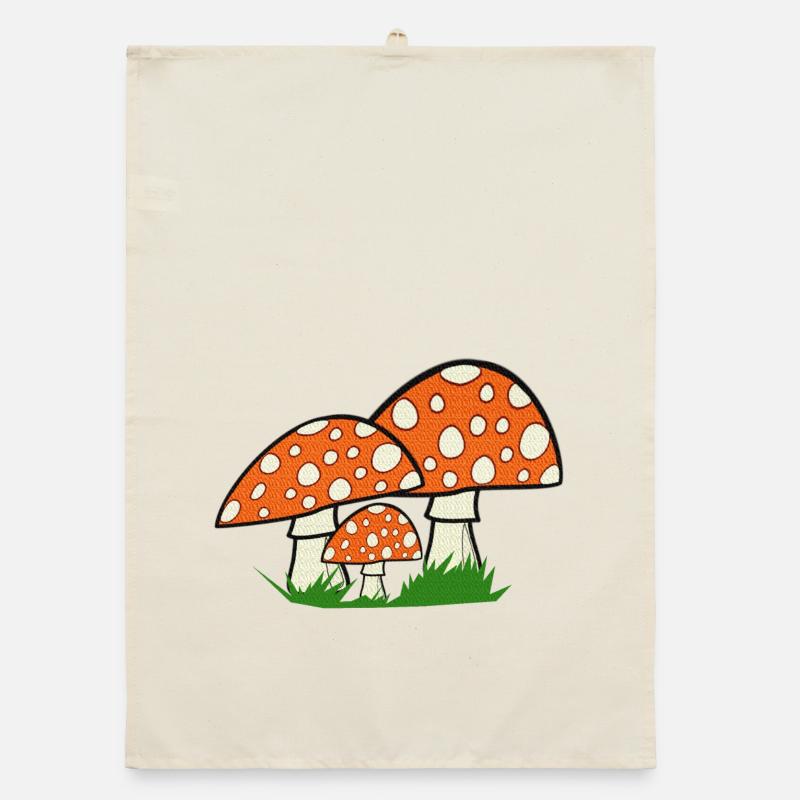 nature graphics, toadstools, great forest motifs Organic dish towel