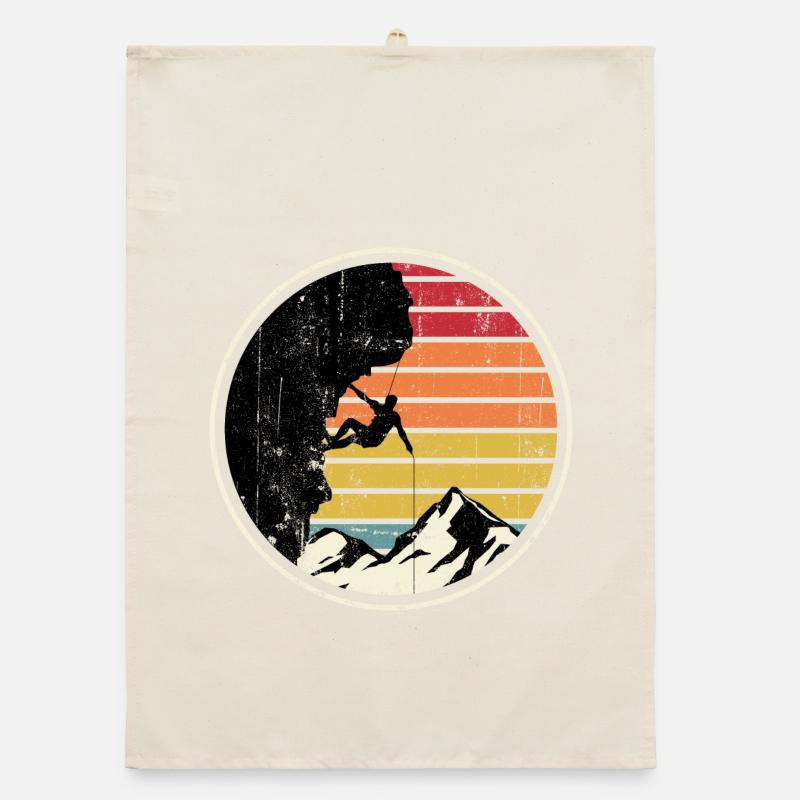 Sunset Summit Climber Silhouette Organic dish towel