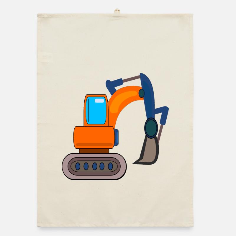 BAUSTELLE BAGGER KINDER BAGGERN Organic Geschirrtuch