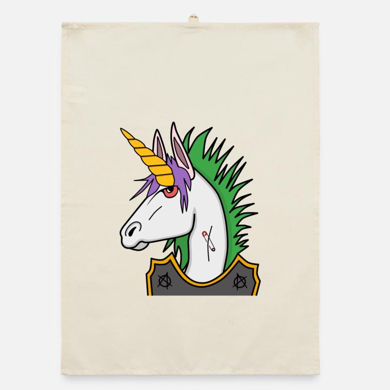 Licorne Punk - Torchon bio - nature
