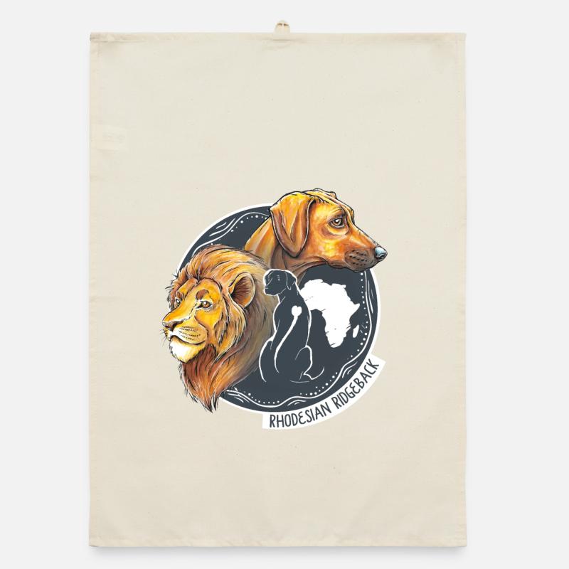 Rhodesian Ridgeback - Organic Geschirrtuch - Natur