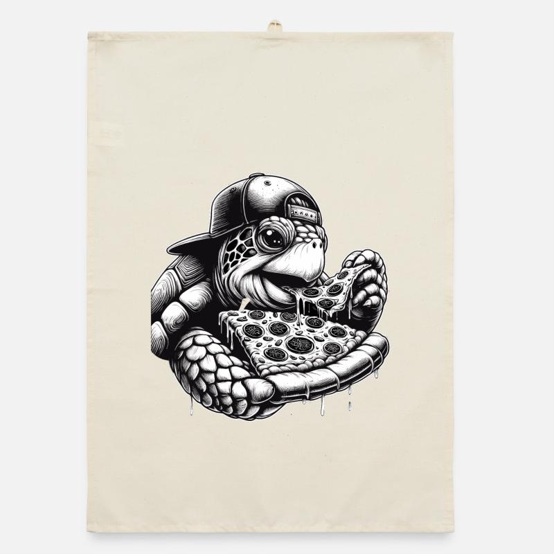 Turtle Pizza Cappy Gift Organic dish towel