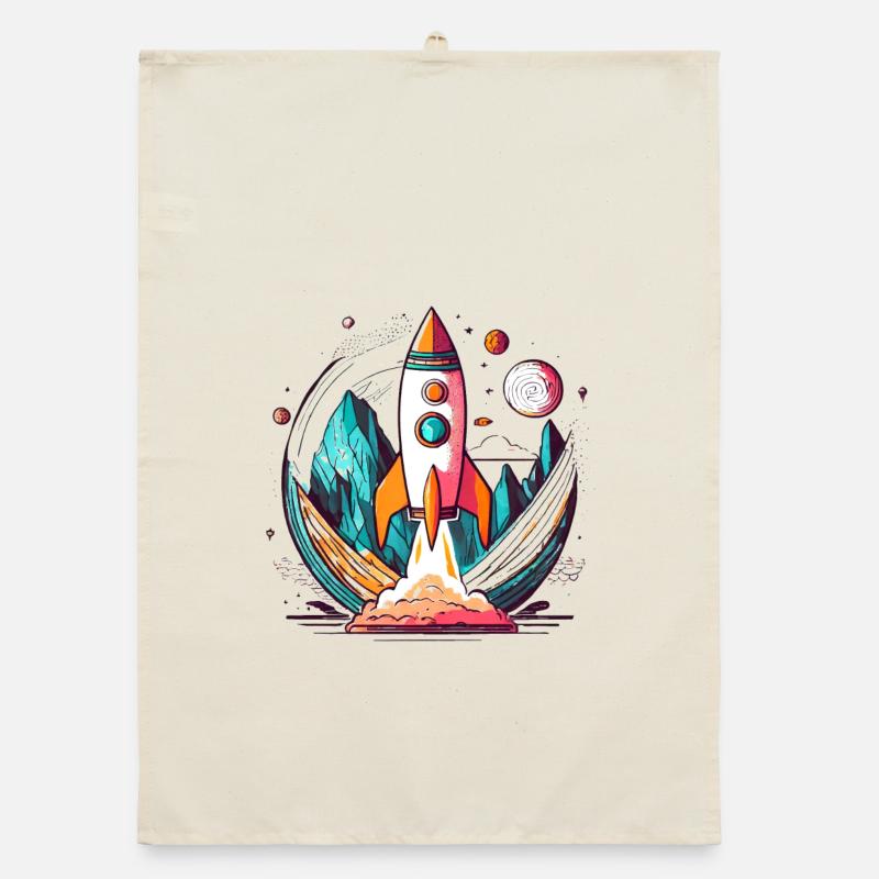 Fusée au design élégant recadrée Torchon bio