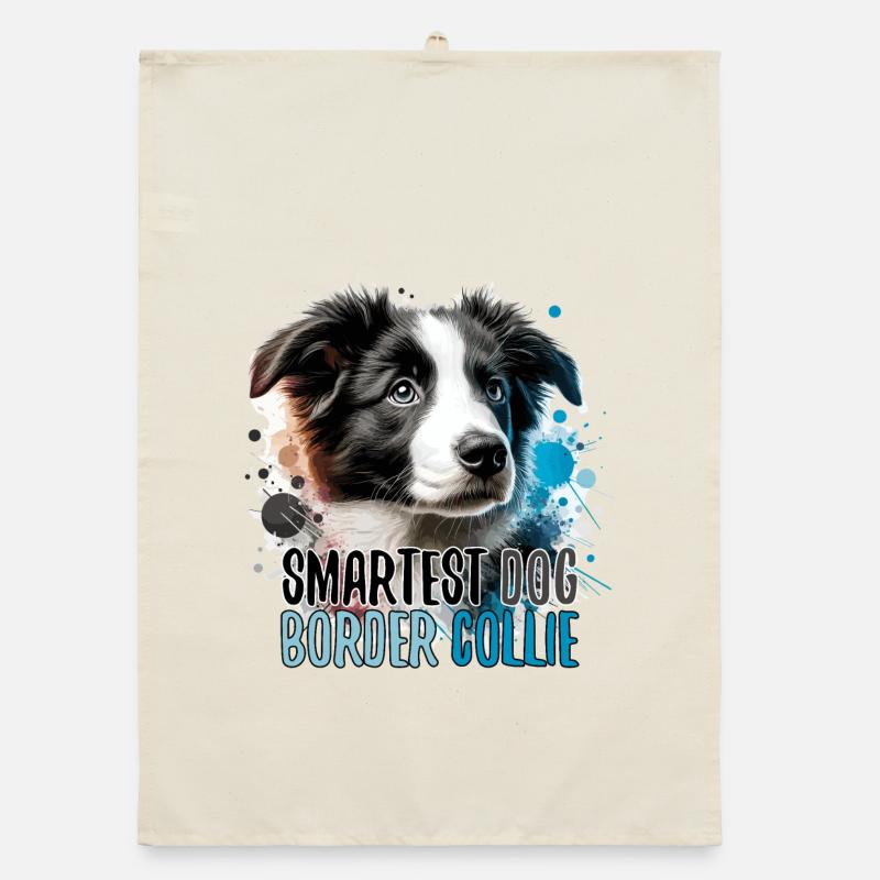 Border Collie chiot le plus intelligent chien cadeau Torchon bio
