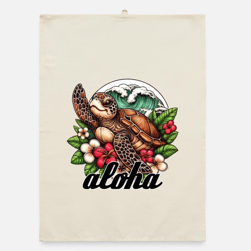 Aloha Turtle Hawaii Gift Organic dish towel