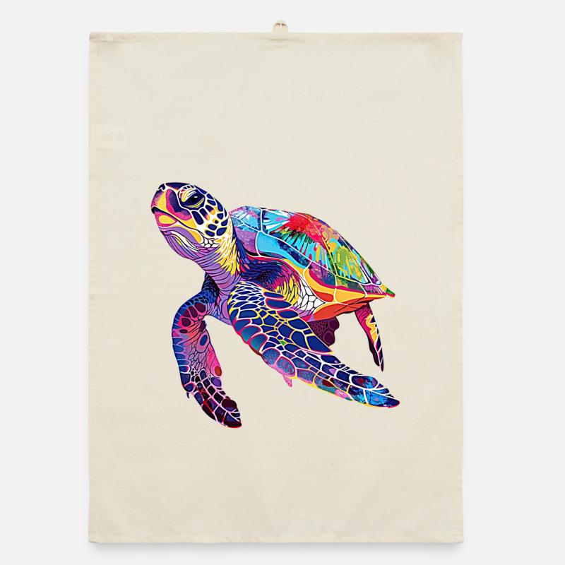 Turtle rainbow Organic dish towel