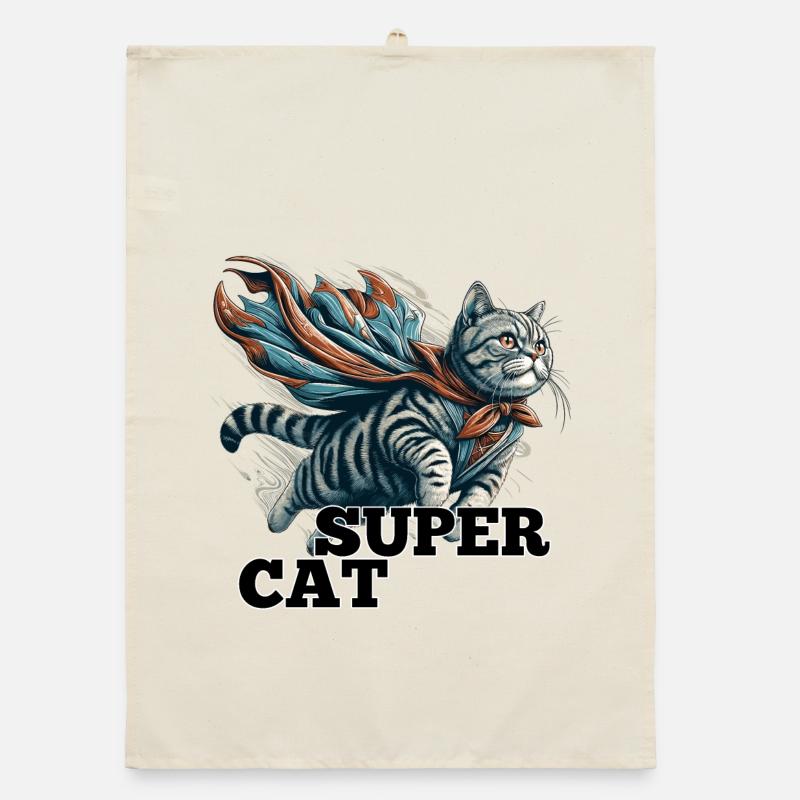 Super Katze Britisch Kurzhaar BKH getigert Organic Geschirrtuch