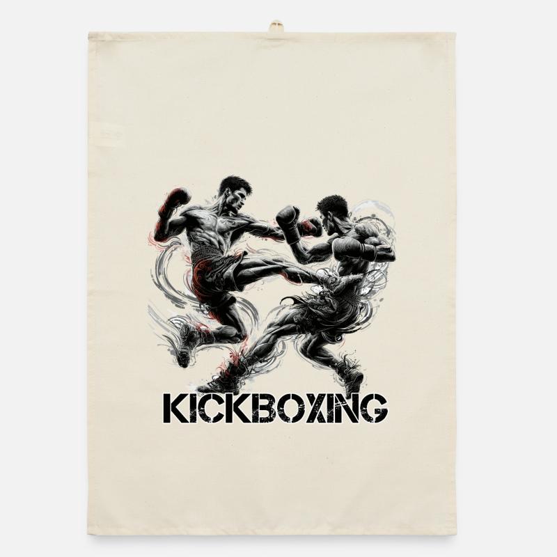 Kickboxing Boxe thaïlandaise Cadeau de boxe Muay Thai Torchon bio