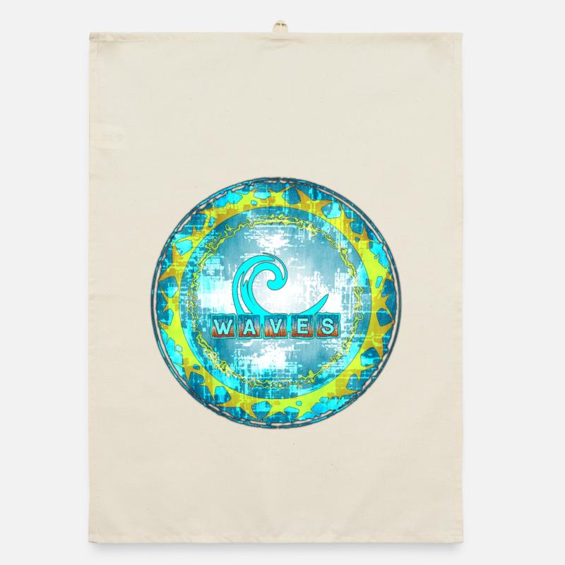Abstract Waves Pattern Organic dish towel