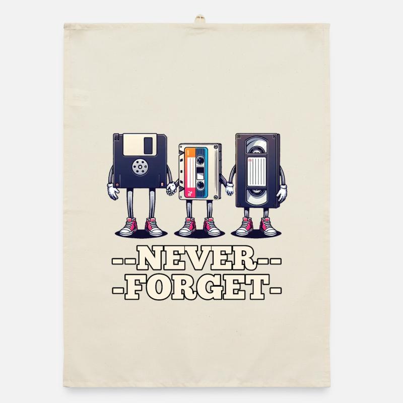 Floppy Disk, Cassette, VHS - Never Forget Organic dish towel