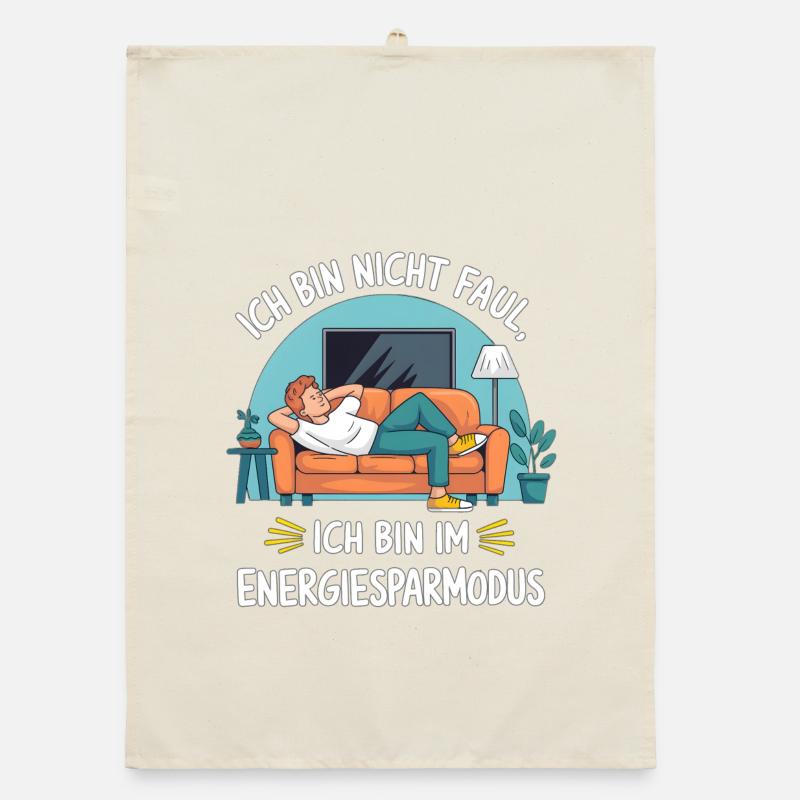 Power Saving Mode Humor Design Organic dish towel
