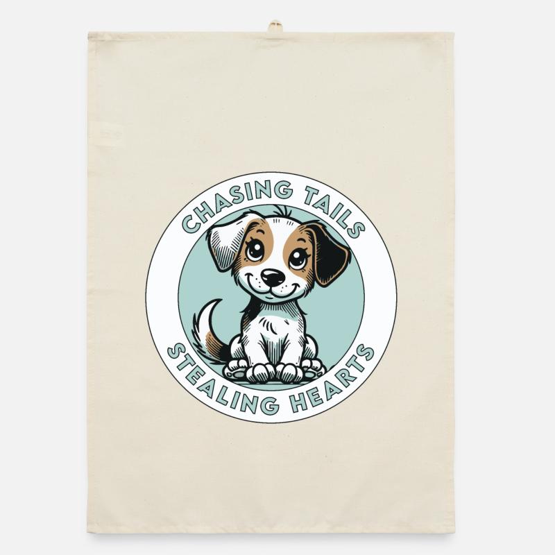 Chasing Tails Stealing Hearts Organic dish towel