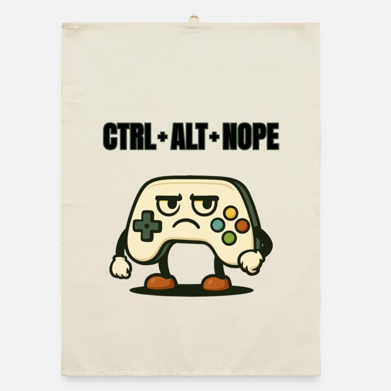 CTRL ALT NOPE Controller Meme Organic dish towel
