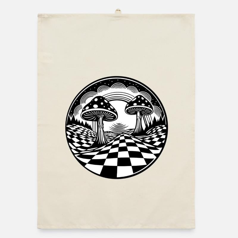 Conception paysagère de champignons psychédéliques Torchon bio