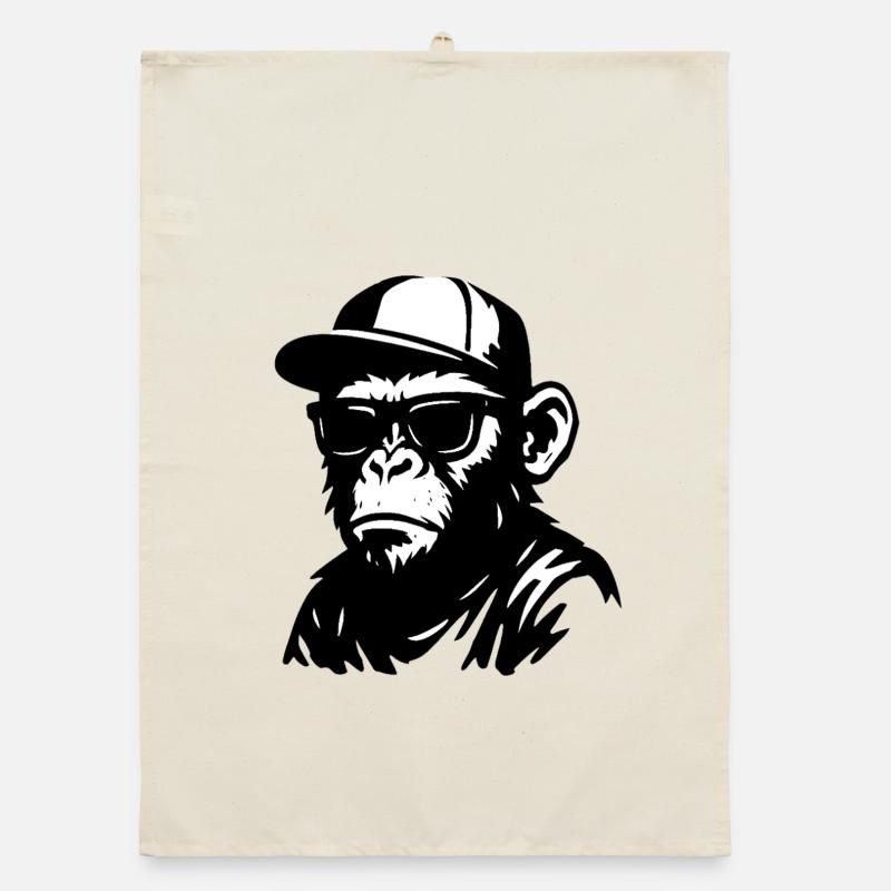 Urban Monkey Graffiti Design Organic dish towel