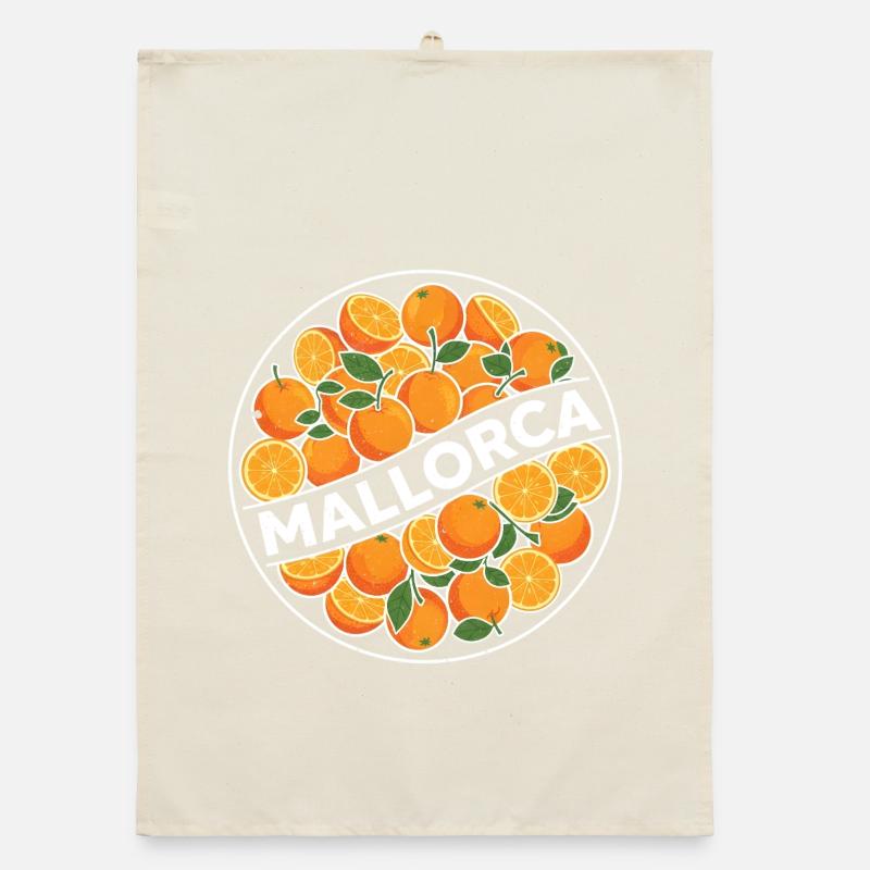Mallorca Oranges Circle Logo Organic dish towel