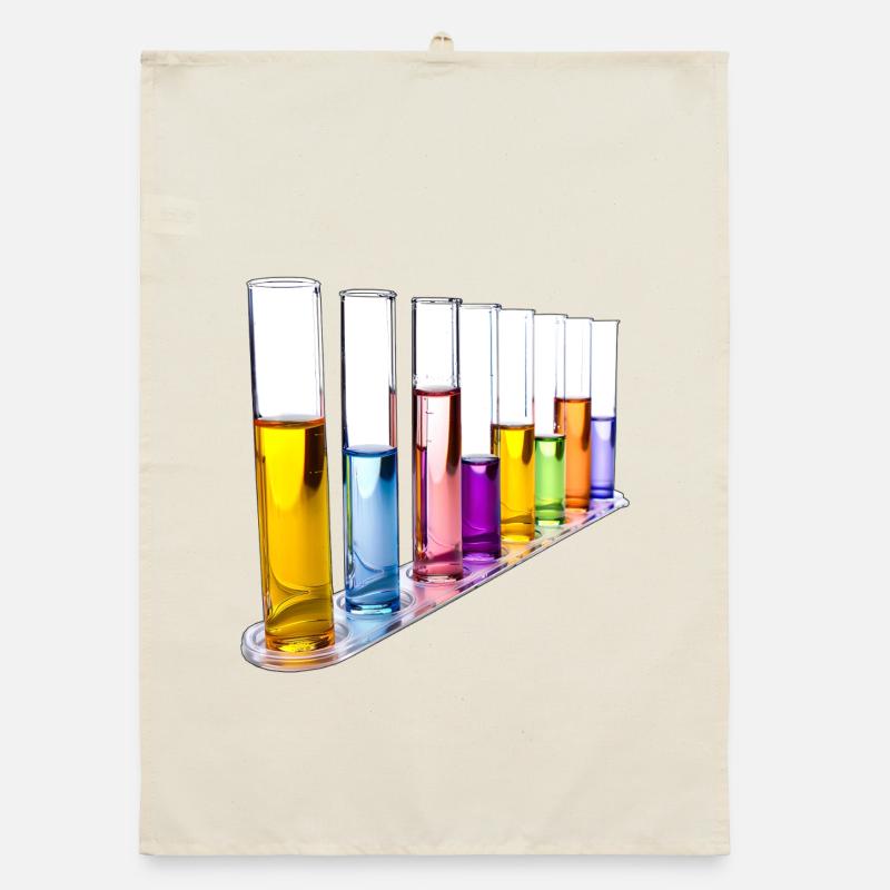 Rainbow Test Tubes Pattern Organic dish towel