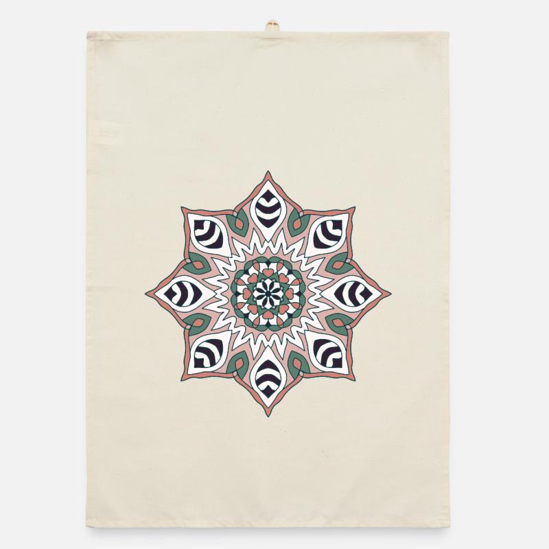 Earth Tone Mandala Pattern Organic dish towel