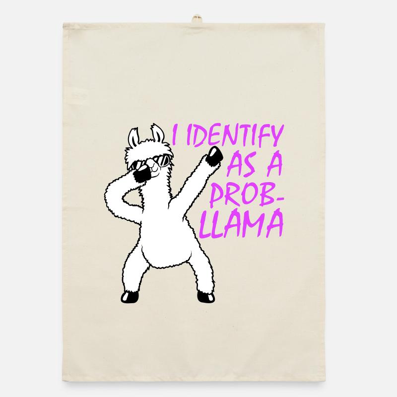 I Identify As A Probllama Cool Lama Problem Spruch Organic Geschirrtuch